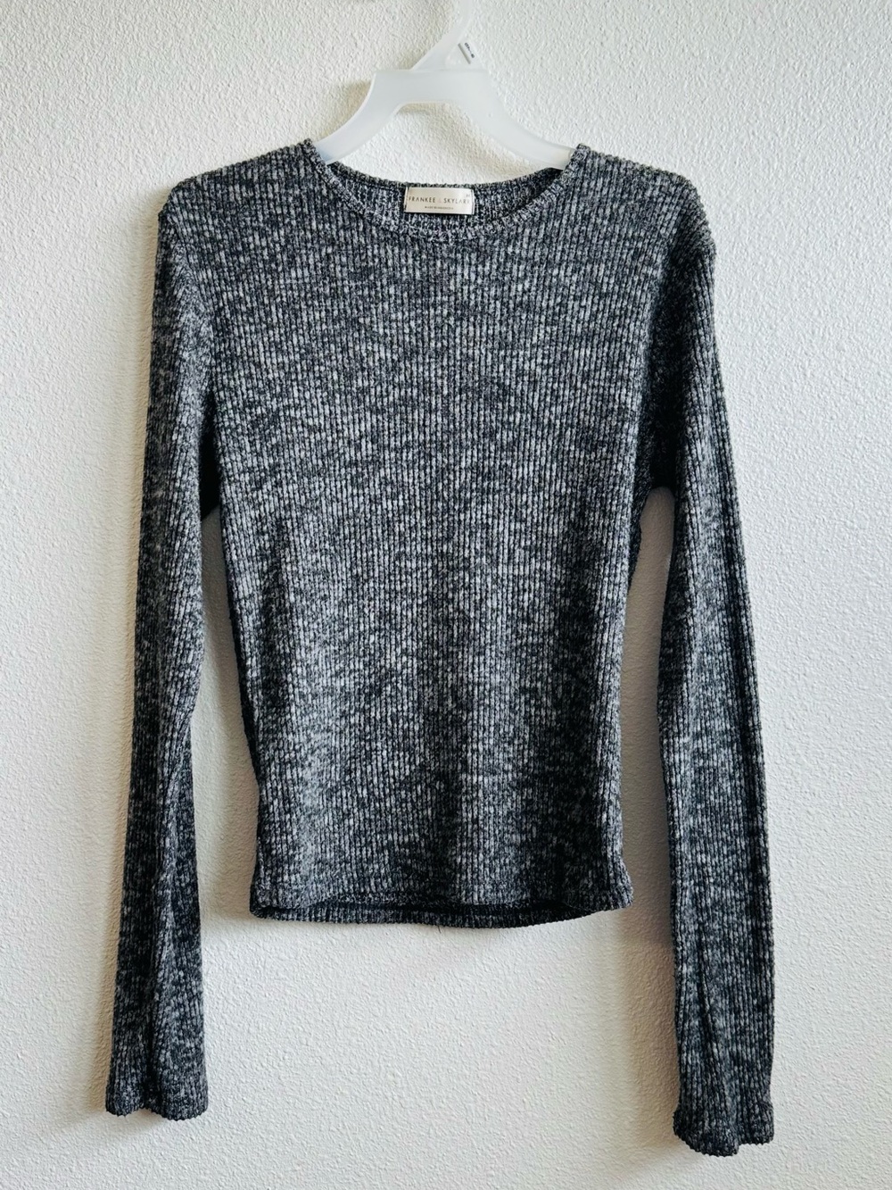 Charcoal Heather Ribbed Long-Sleeve Tee